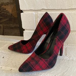 Plaid Pointed Toe Heels size 7